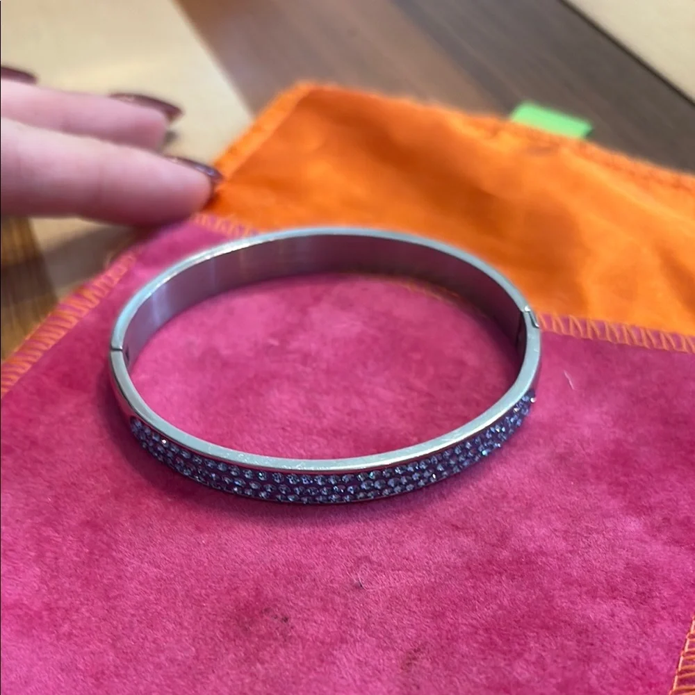 Elegant Silver and Purple Bangle - Picture 3 of 3